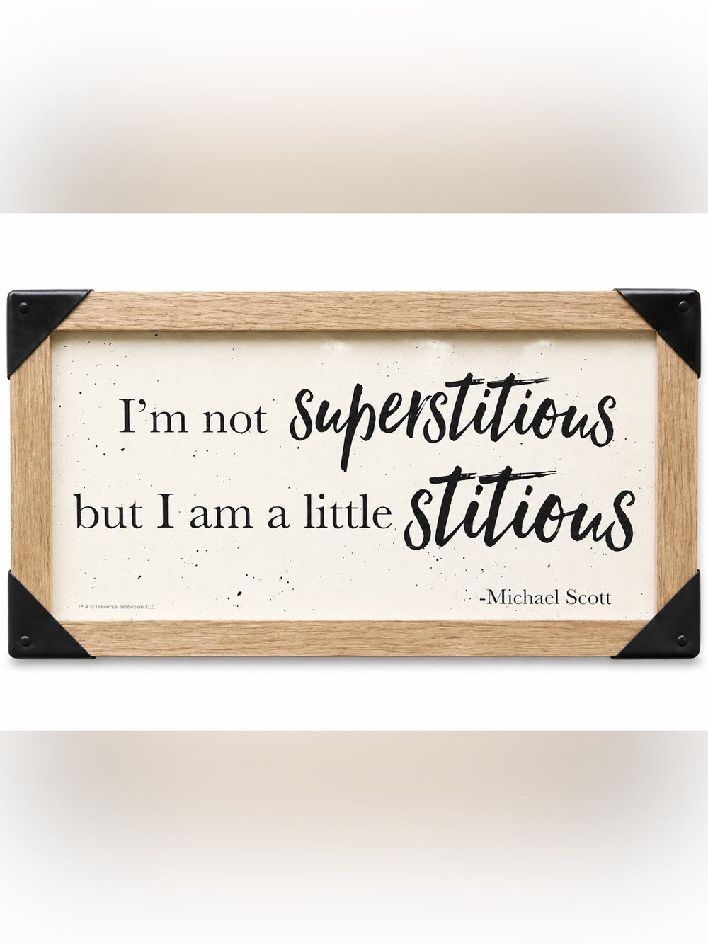 NEW The Office Michael Scott Superstitious Quote Sign